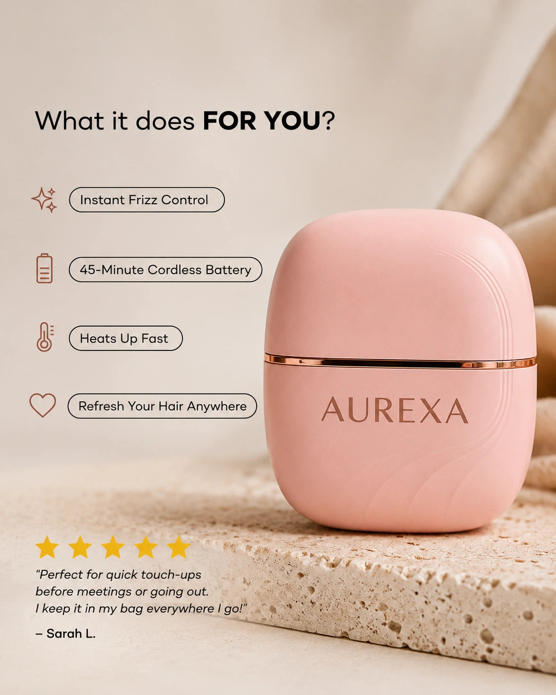 Aurexa™ Cordless Hair Straightener